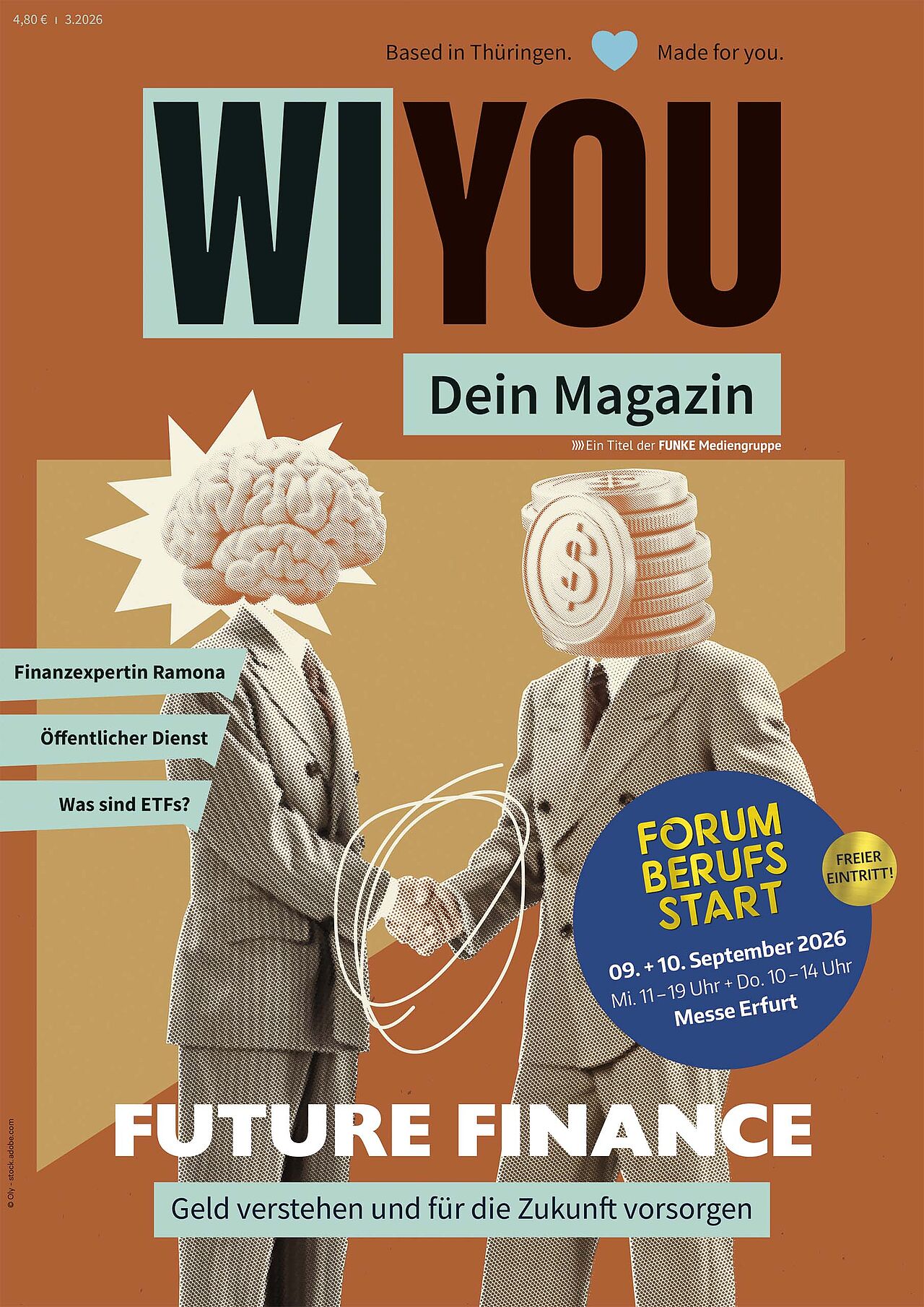 Titelseite des WIYOU-Magazins, Ausgabe 3/2026, zum Schwerpunktthema "Future Finance – Geld verstehen und für die Zukunft vorsorgen"