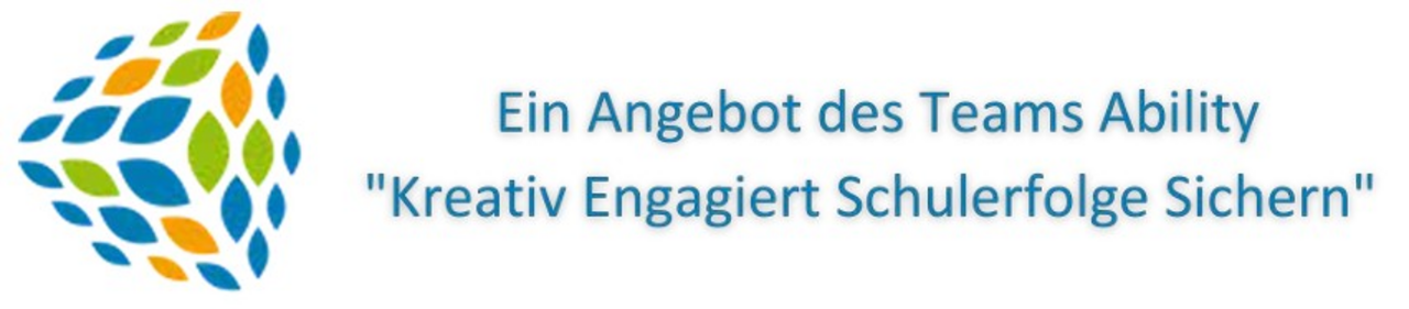 Logo des Teams Ability mit dem Hinweis auf das Angebot „Kreativ Engagiert Schulerfolge Sichern“.
